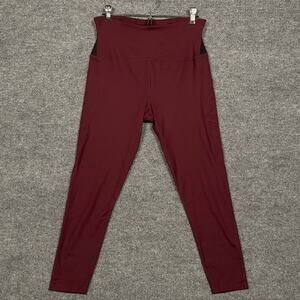 NWOT Tommie Copper Womens Size Large Back Support Leggings Red Side Pockets